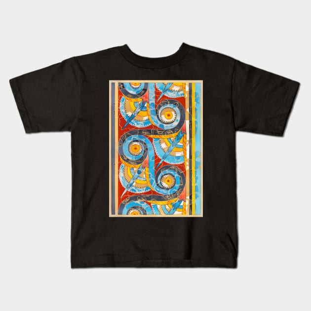 Minoan Fresco spiral ca. 1400–1200 B.C Kids T-Shirt by WillowNox7